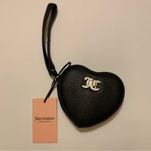 NWT Juicy Couture Black Heart-Shaped Wristlet